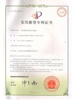 實(shí)用新型專利證書